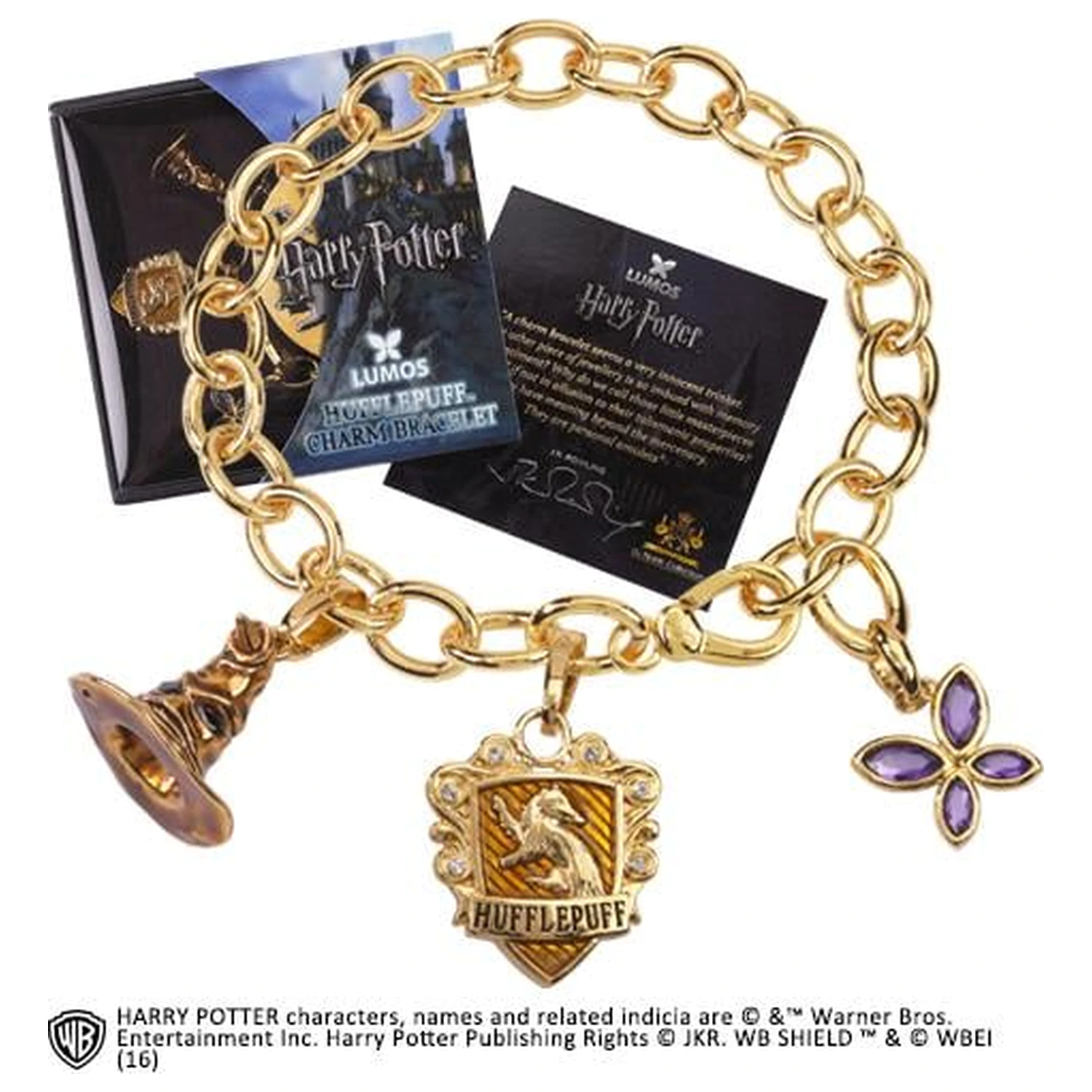 Harry Potter narukvica s privjescima Lumos Hufflepuff fotografija proizvoda