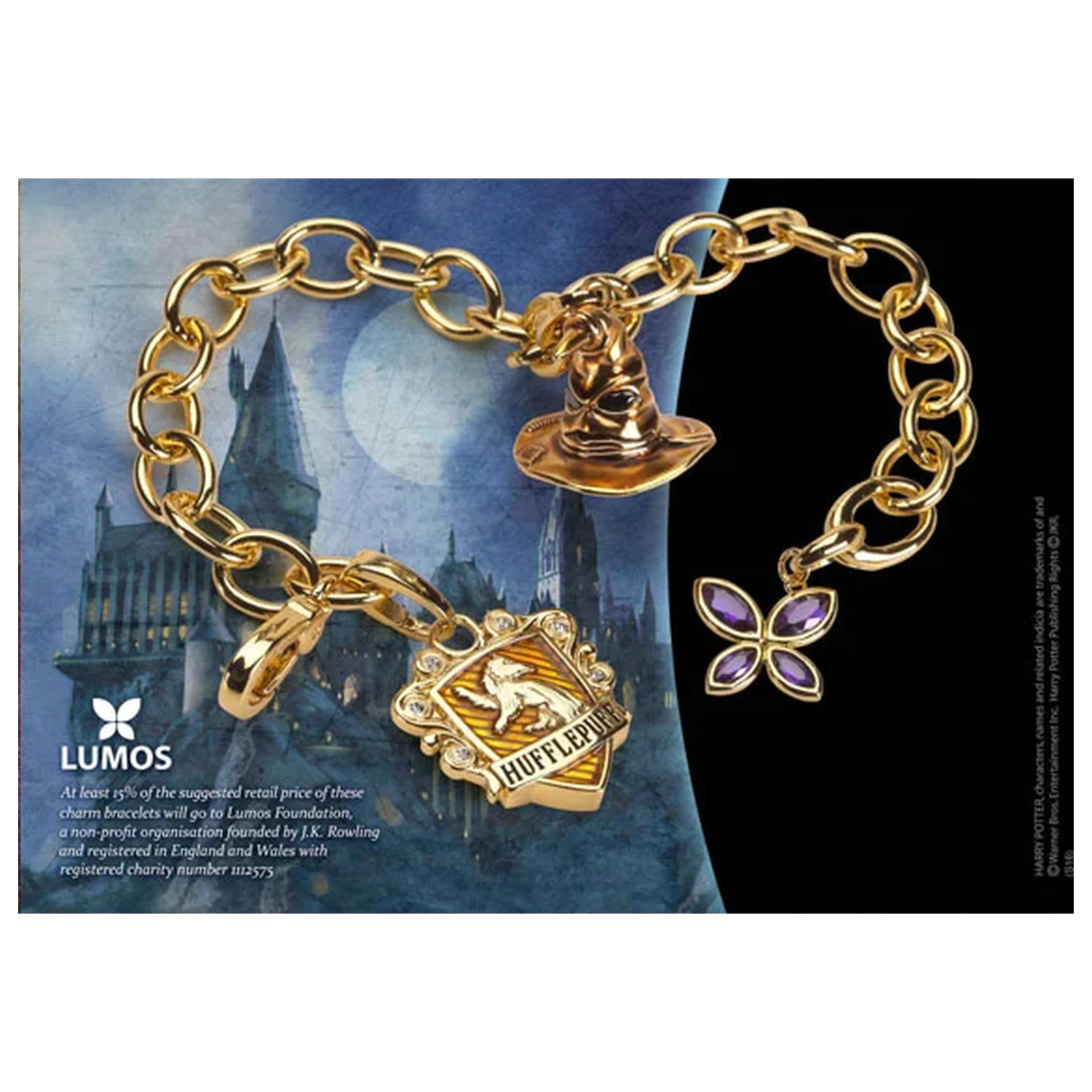 Harry Potter narukvica s privjescima Lumos Hufflepuff fotografija proizvoda