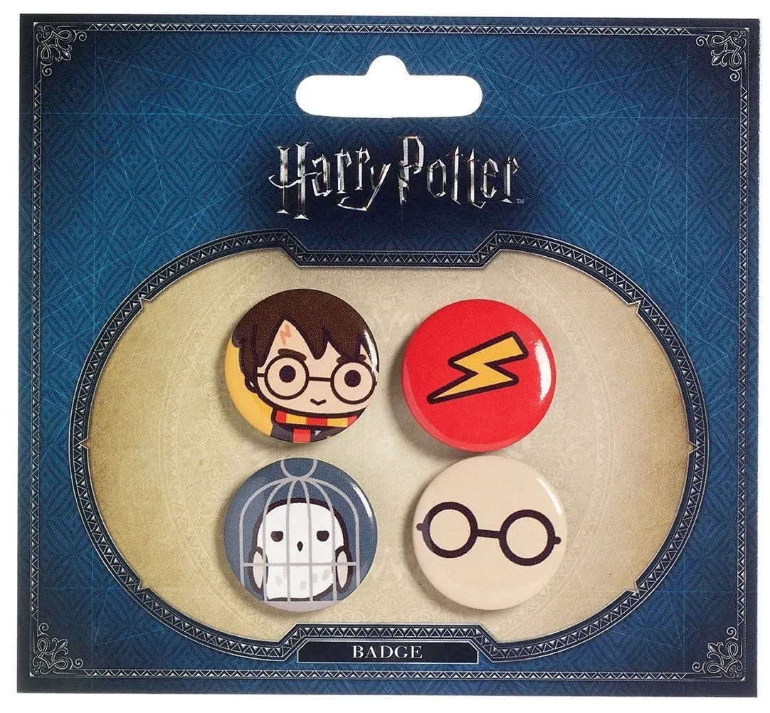 Harry Potter Cutie Button Bedž Komplet od 4 Harry Potter & Hedwig fotografija proizvoda