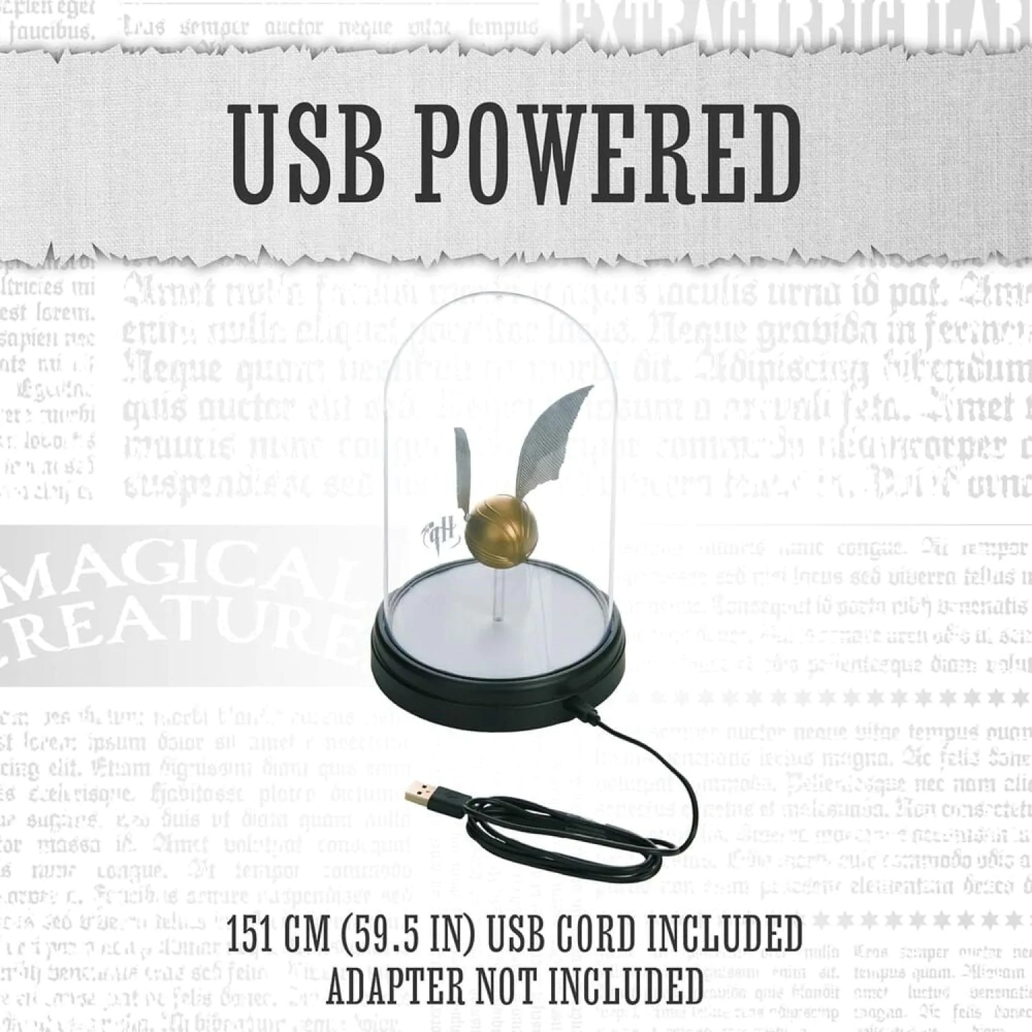 Harry Potter stakleno zvono Svjetlo Golden Snitch 20 cm fotografija proizvoda