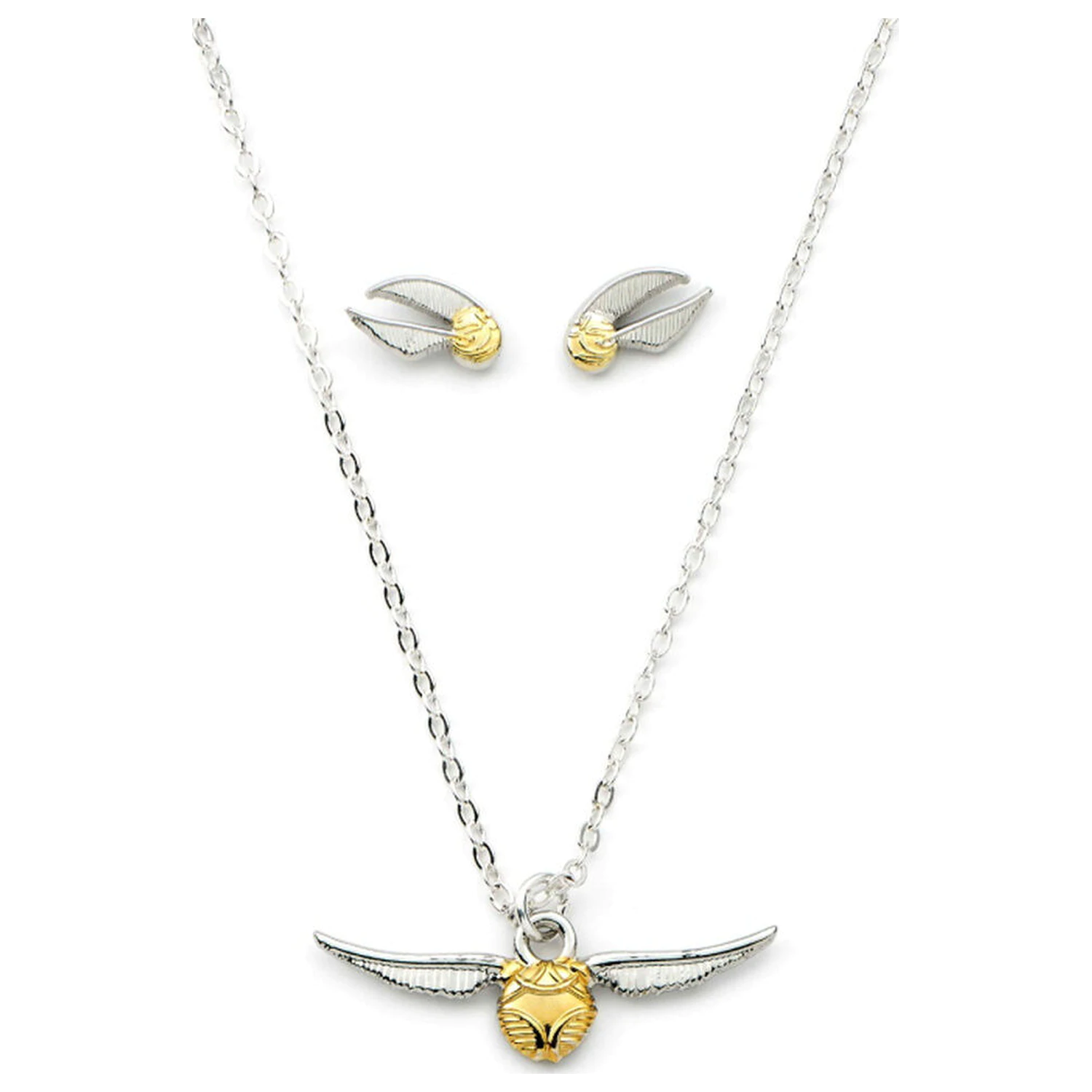 Harry Potter Golden Snitch ogrlica i naušnice set fotografija proizvoda