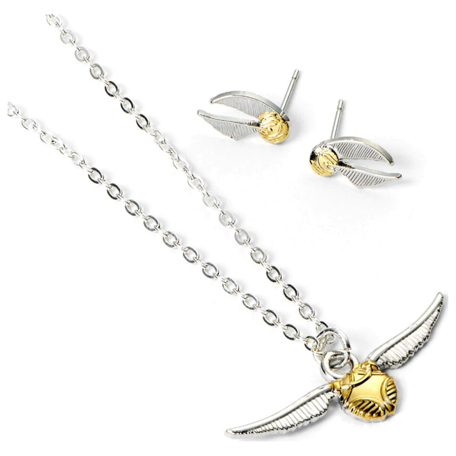 Harry Potter Golden Snitch ogrlica i naušnice set fotografija proizvoda