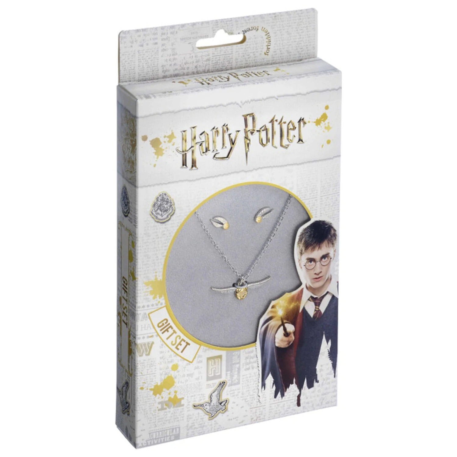 Harry Potter Golden Snitch ogrlica i naušnice set fotografija proizvoda
