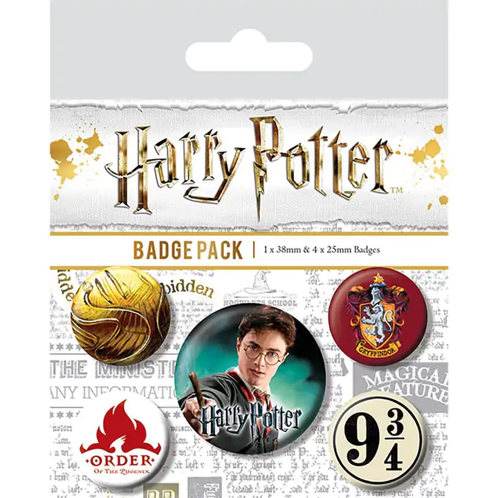 Harry Potter Pin-Back Gumbi 5-Pack Gryffindor fotografija proizvoda