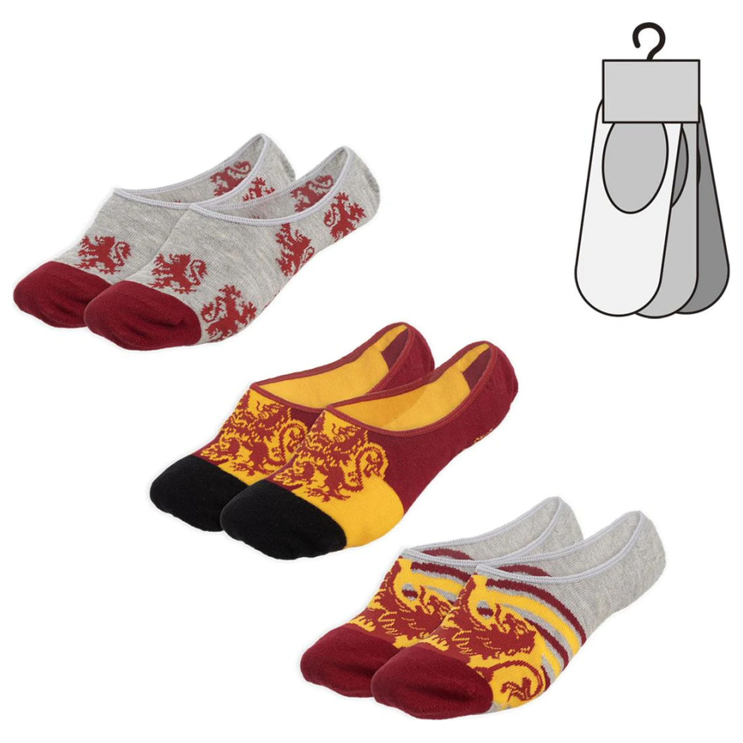 Harry Potter Gryffindor Odrasle tajne čarape pakiranje 36/40 fotografija proizvoda