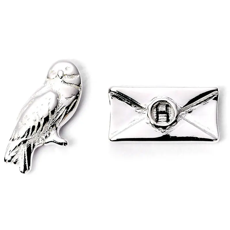 Harry Potter Hedwig and Letter posrebrene naušnice s iglom fotografija proizvoda