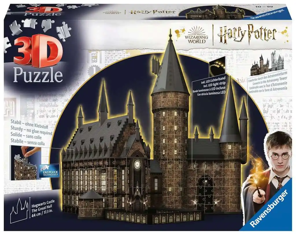 Harry Potter 3D Puzzle Hogwarts Castle: Great Hall - Night Edition (643 Dijelova) fotografija proizvoda