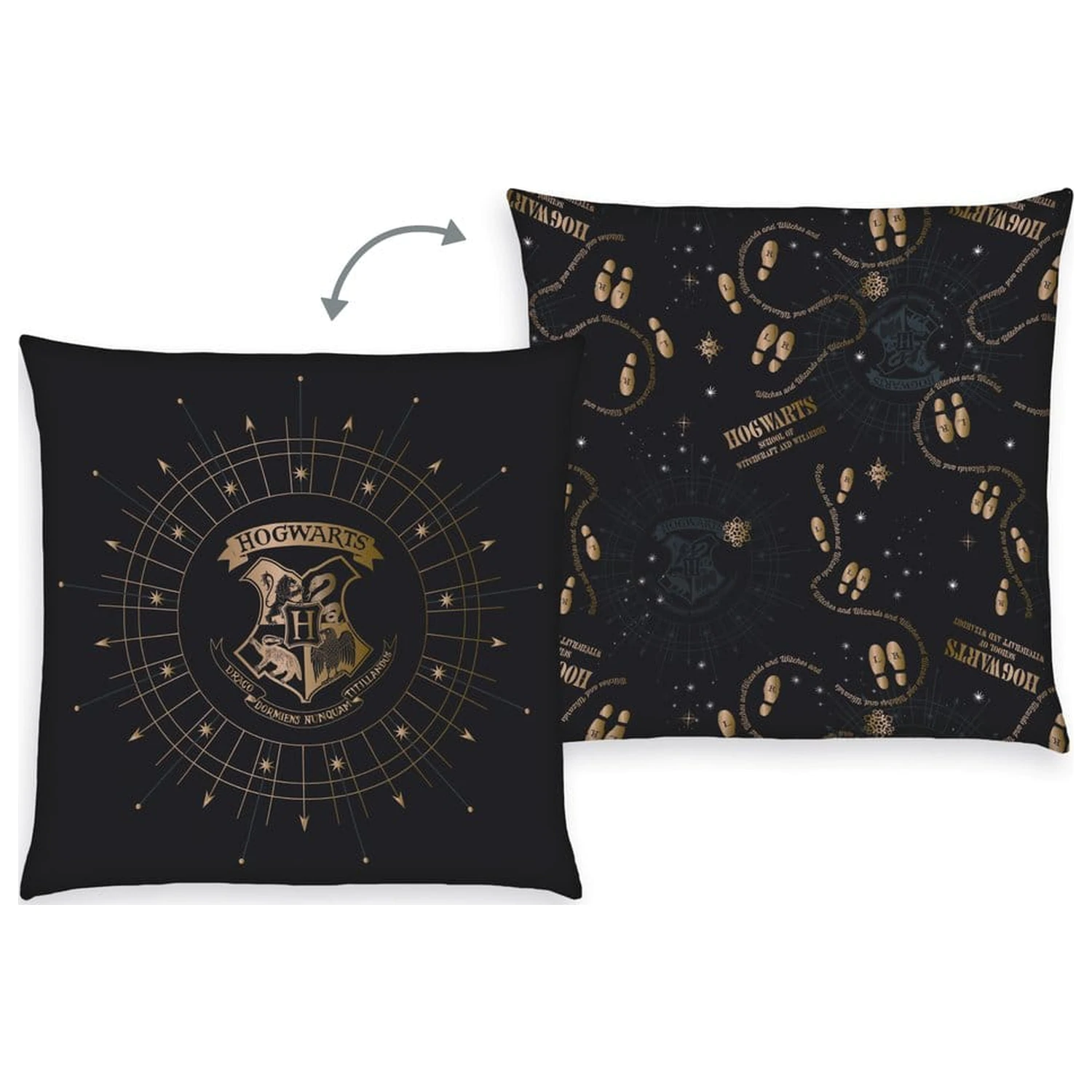 Harry Potter jastuk Hogwarts Crest & Marauder's Map 40 x 40 cm fotografija proizvoda