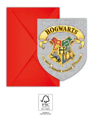 Harry Potter Hogwarts Houses Pozivnica za zabavu 6 komada FSC fotografija proizvoda