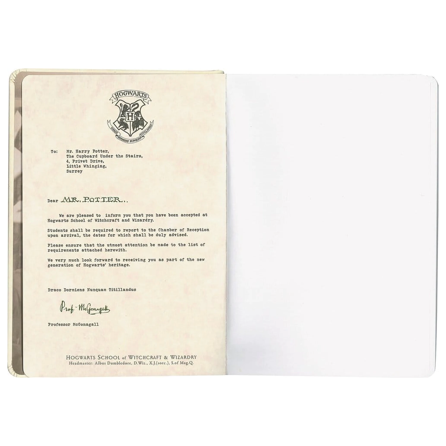 Harry Potter Tvrdi uvez bilježnica Hogwarts Letter 21 cm fotografija proizvoda