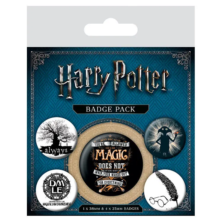 Harry Potter Pin-Back Gumbi 5-Pack Simboli fotografija proizvoda