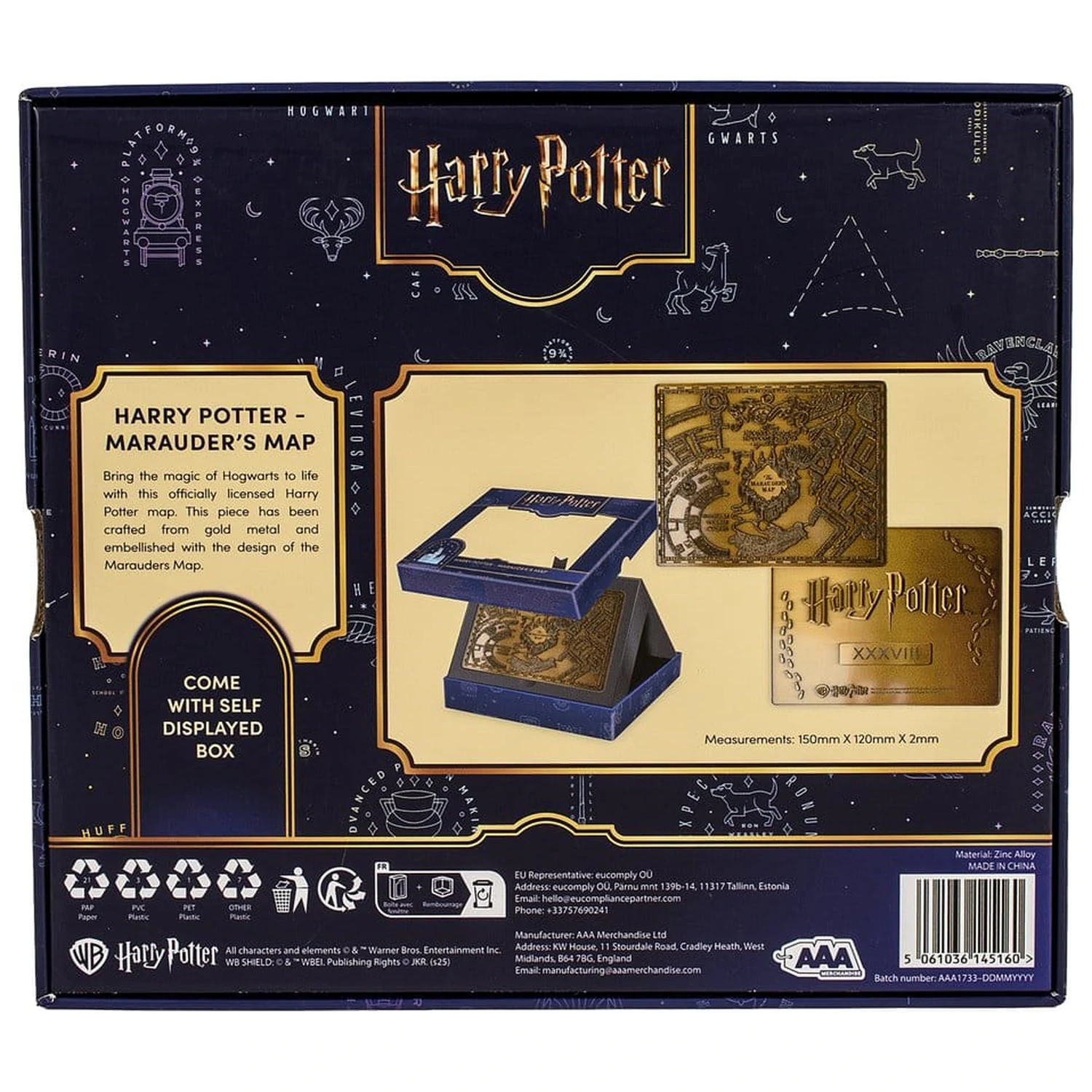 Harry Potter Replika Mapa za haranje metalna mapa 15 cm fotografija proizvoda