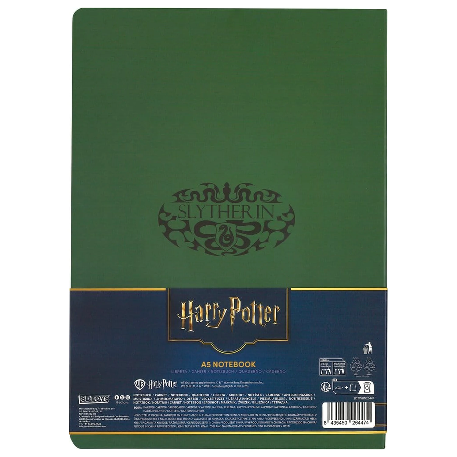 Harry Potter Meki uvez bilježnica Slytherin 21 cm fotografija proizvoda