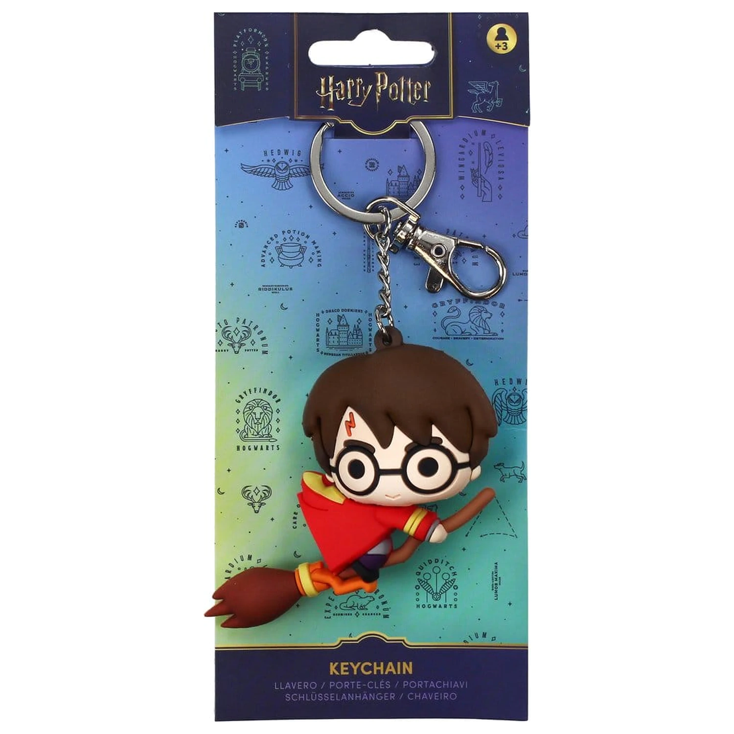 Harry Potter gumeni privjesak za ključeve Harry na metli 7 cm fotografija proizvoda