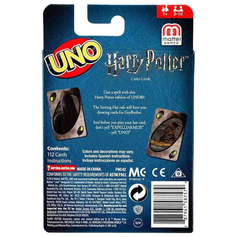 Harry Potter UNO igra s kartama fotografija proizvoda