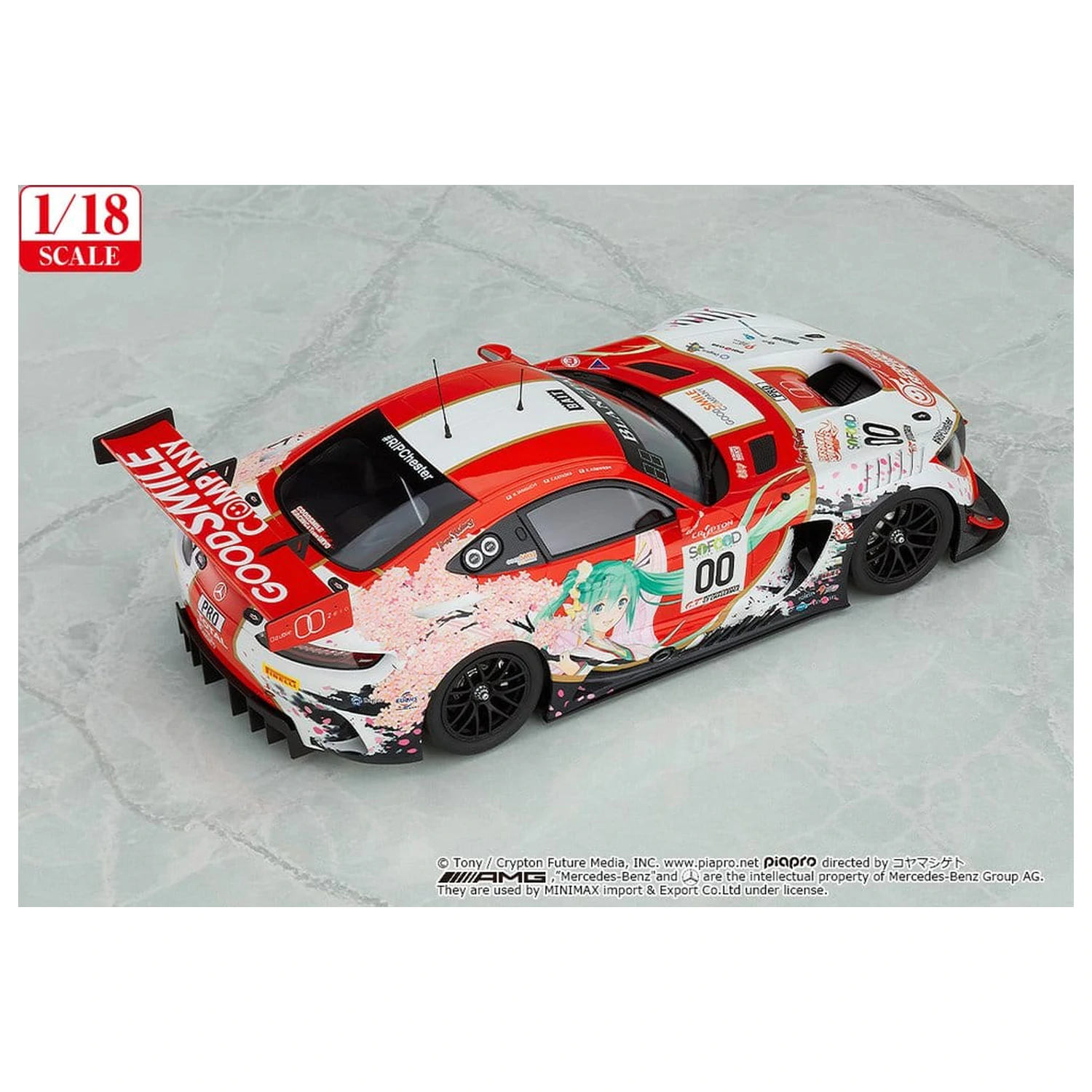 Hatsune Miku GT Projektno Vozilo 1/18 Good Smile Hatsune Miku AMG 2017 SPA24H Ver. 26 cm fotografija proizvoda