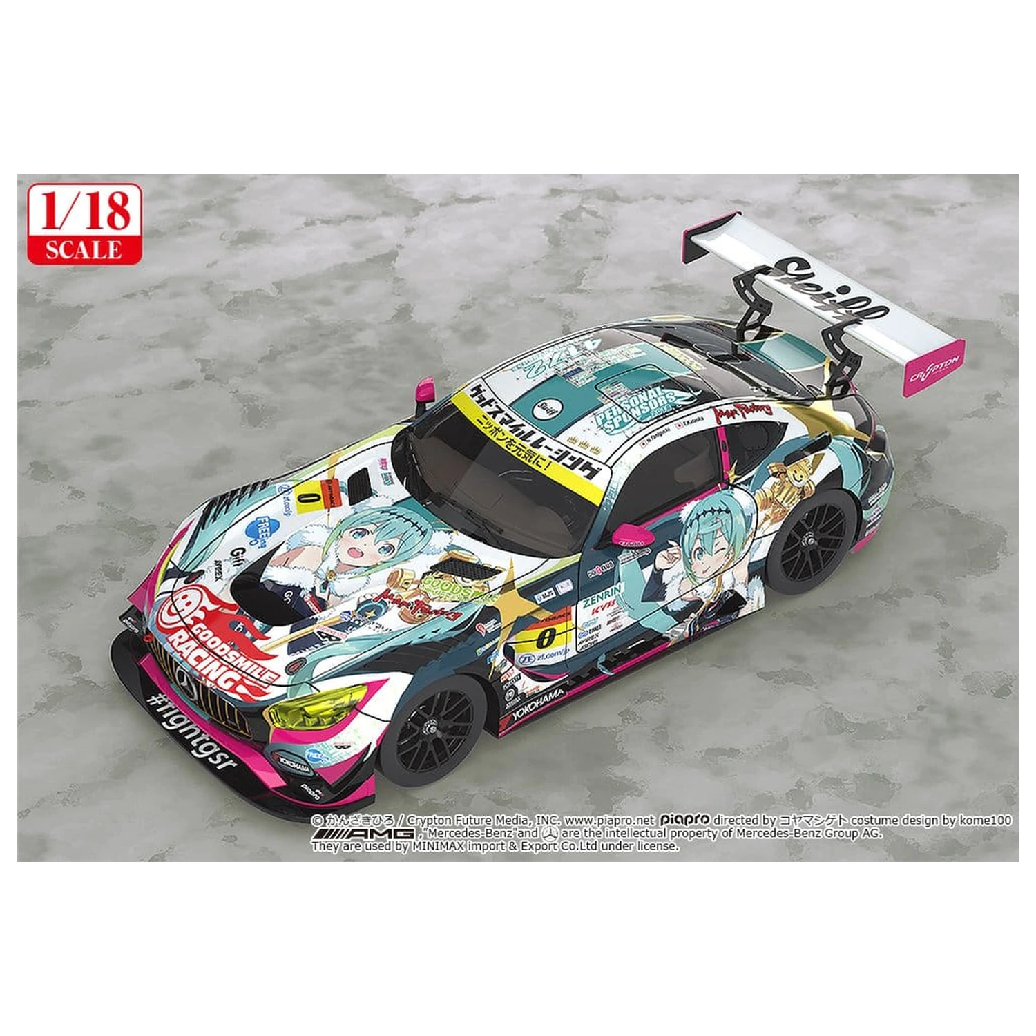 Hatsune Miku GT Project Vozilo 1/18 Good Smile Hatsune Miku AMG 2018 Final Race Ver. 26 cm fotografija proizvoda