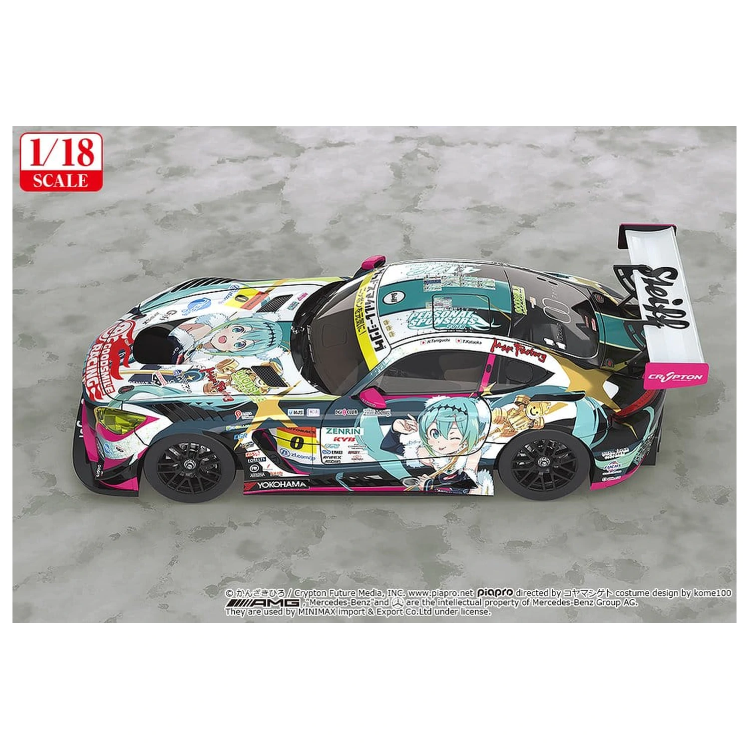 Hatsune Miku GT Project Vozilo 1/18 Good Smile Hatsune Miku AMG 2018 Final Race Ver. 26 cm fotografija proizvoda