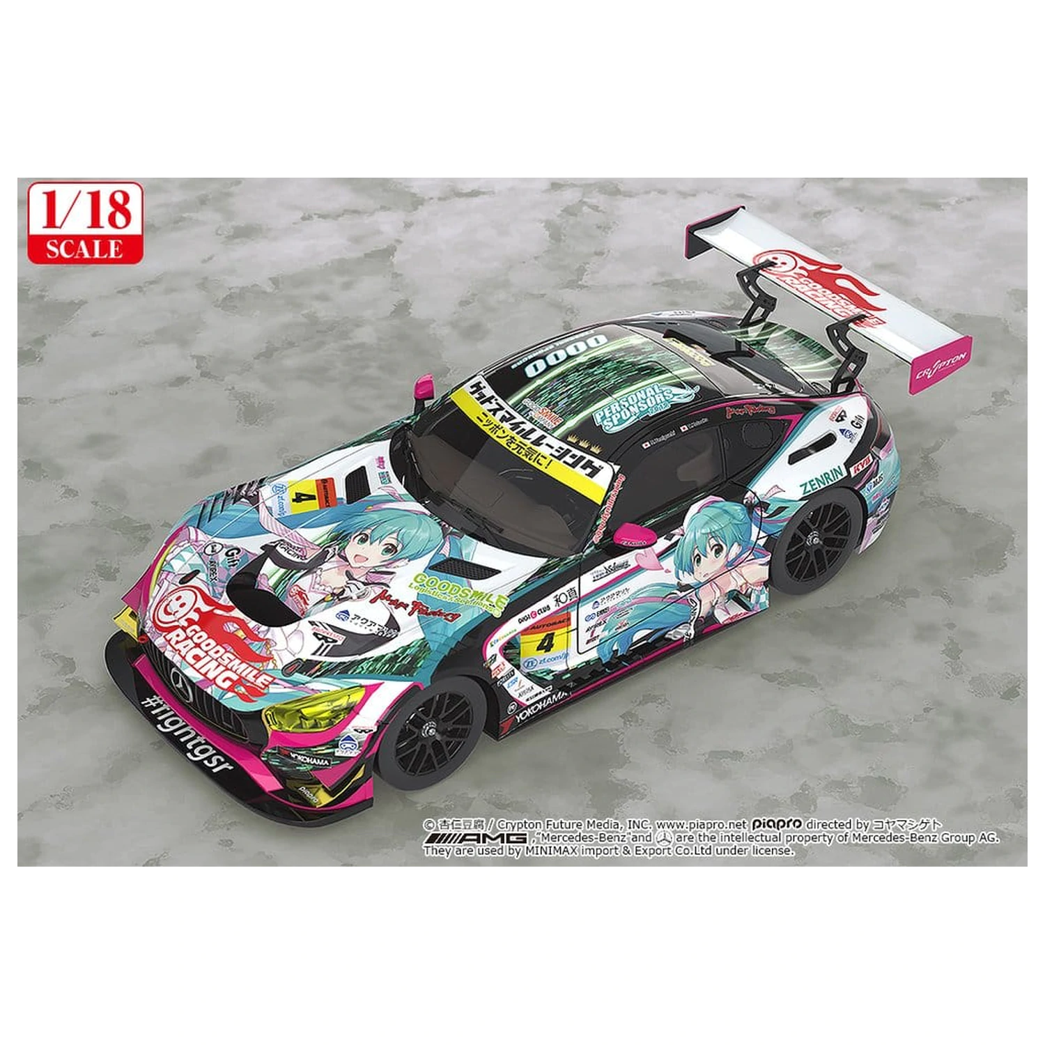 Hatsune Miku GT Projektno Vozilo 1/18 Good Smile Hatsune Miku AMG 2019 Ver. 26 cm fotografija proizvoda