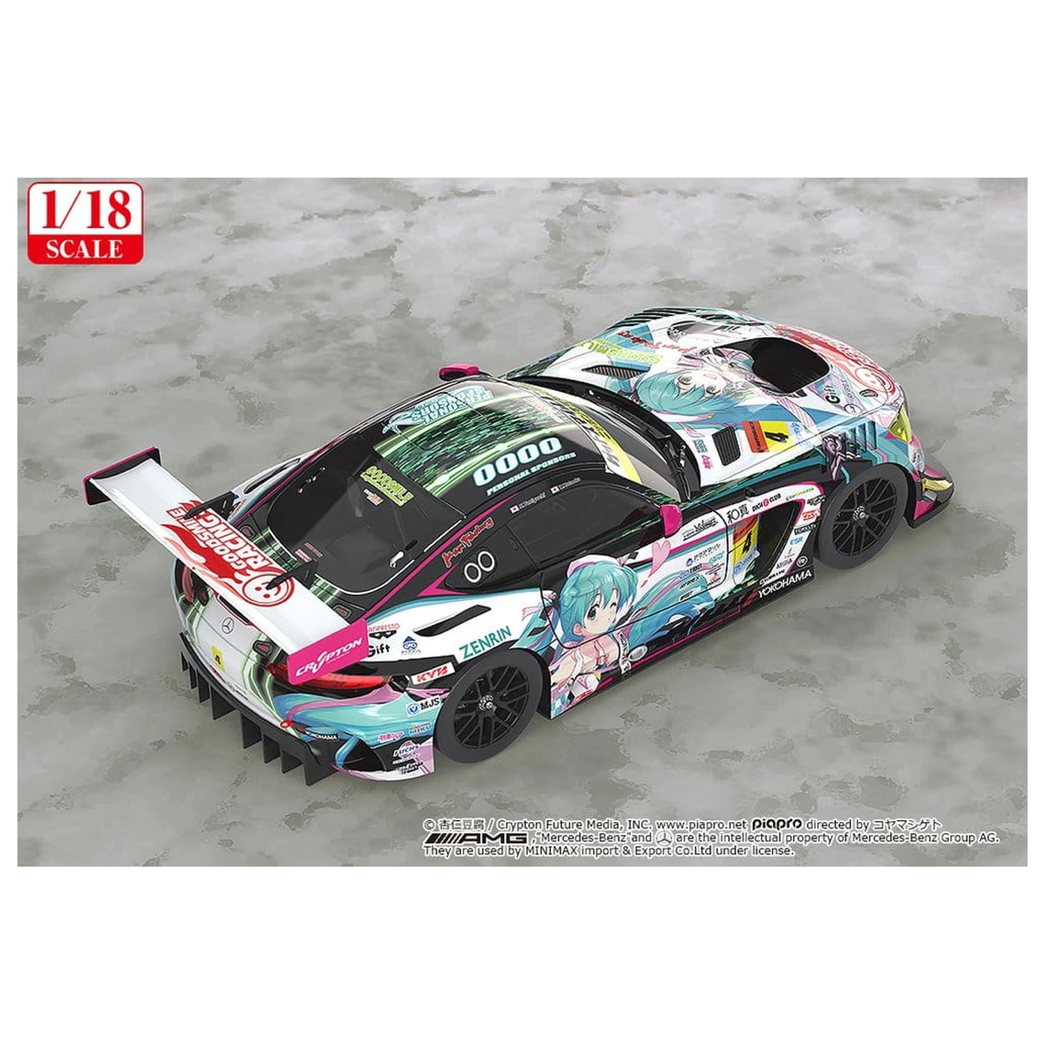 Hatsune Miku GT Projektno Vozilo 1/18 Good Smile Hatsune Miku AMG 2019 Ver. 26 cm fotografija proizvoda