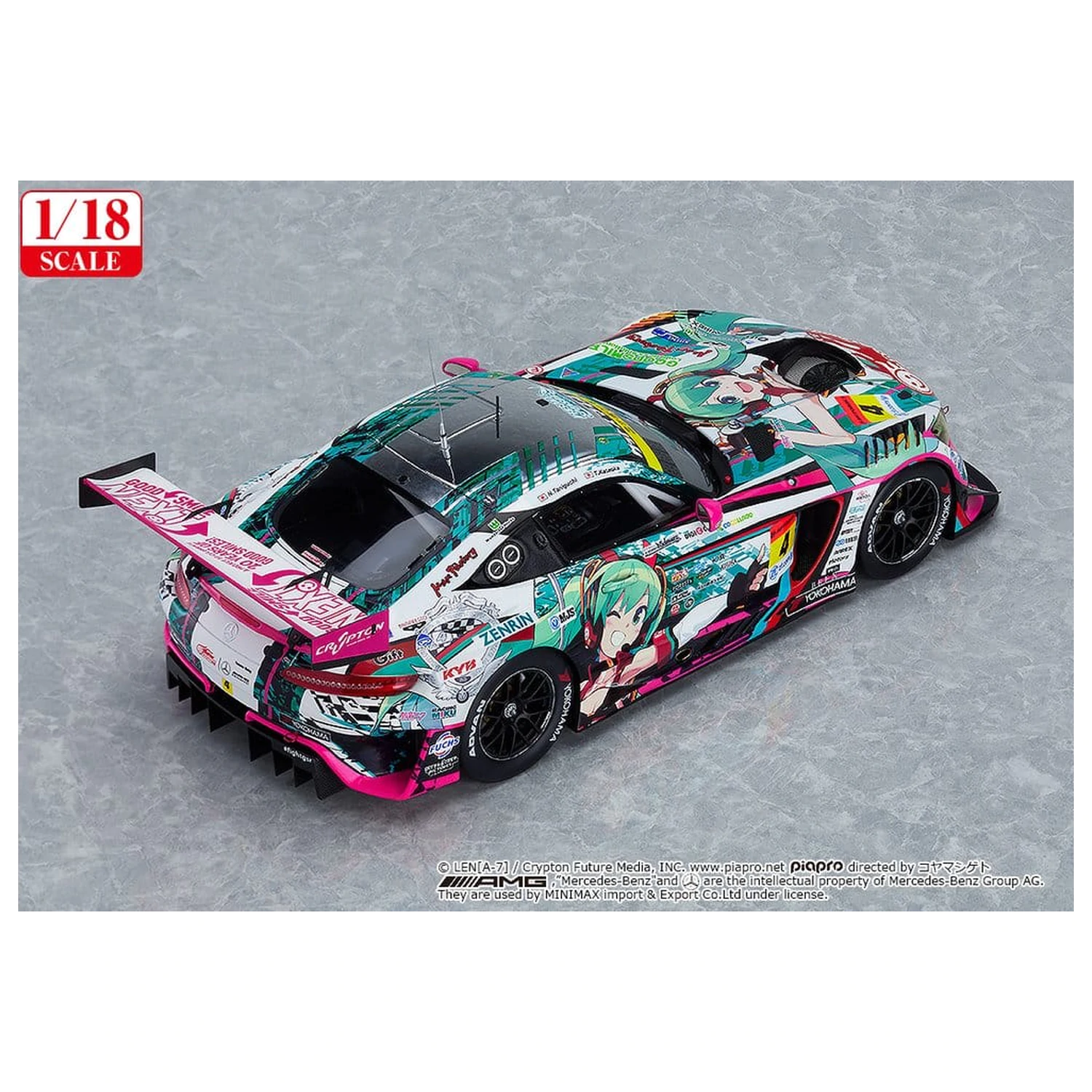 Hatsune Miku GT Project Vozilo 1/18 Good Smile Hatsune Miku AMG 2020 SUPER GT Okayama Test Ver. 26 cm fotografija proizvoda