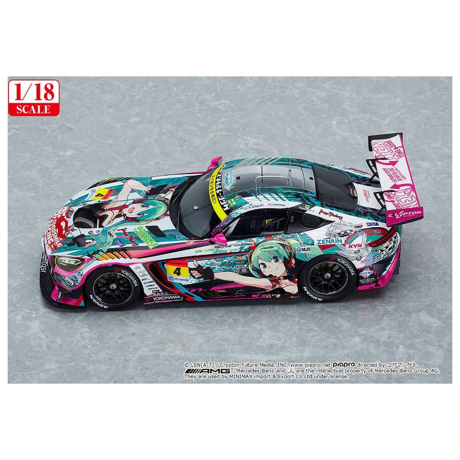 Hatsune Miku GT Project Vozilo 1/18 Good Smile Hatsune Miku AMG 2020 SUPER GT Okayama Test Ver. 26 cm fotografija proizvoda