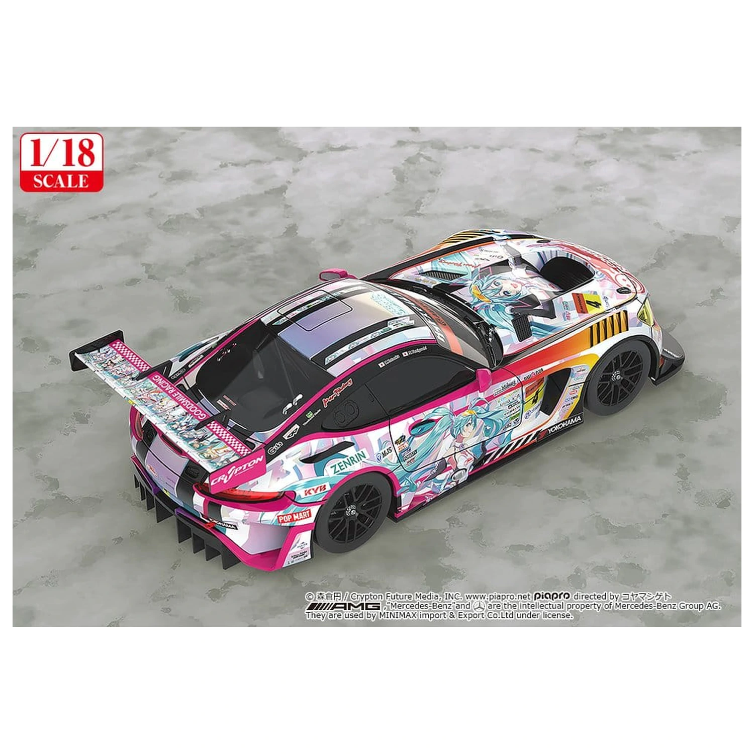 Hatsune Miku GT Project Vozilo 1/18 Good Smile Hatsune Miku AMG 2021 SUPER GT 100th Race Commemorative Ver. 26 cm fotografija proizvoda