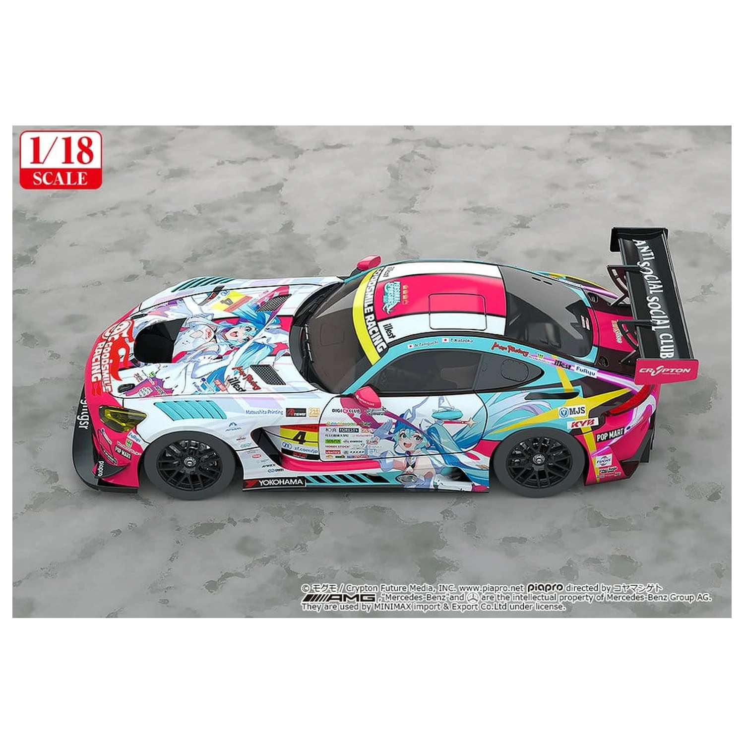 Hatsune Miku GT Project Vozilo 1/18 Good Smile Hatsune Miku AMG 2024 Season Opening Ver. 26 cm fotografija proizvoda