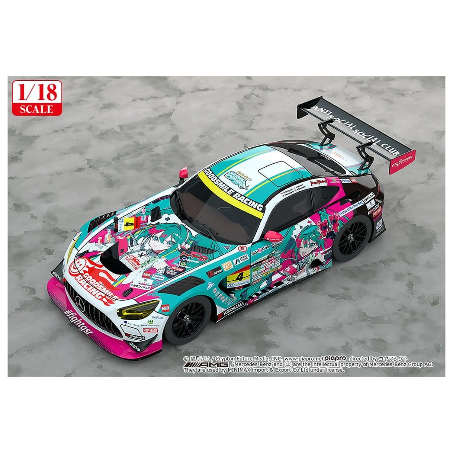 Hatsune Miku GT Project Vozilo 1/18 Good Smile Hatsune Miku AMG 2025 Season Opening Ver. 26 cm fotografija proizvoda