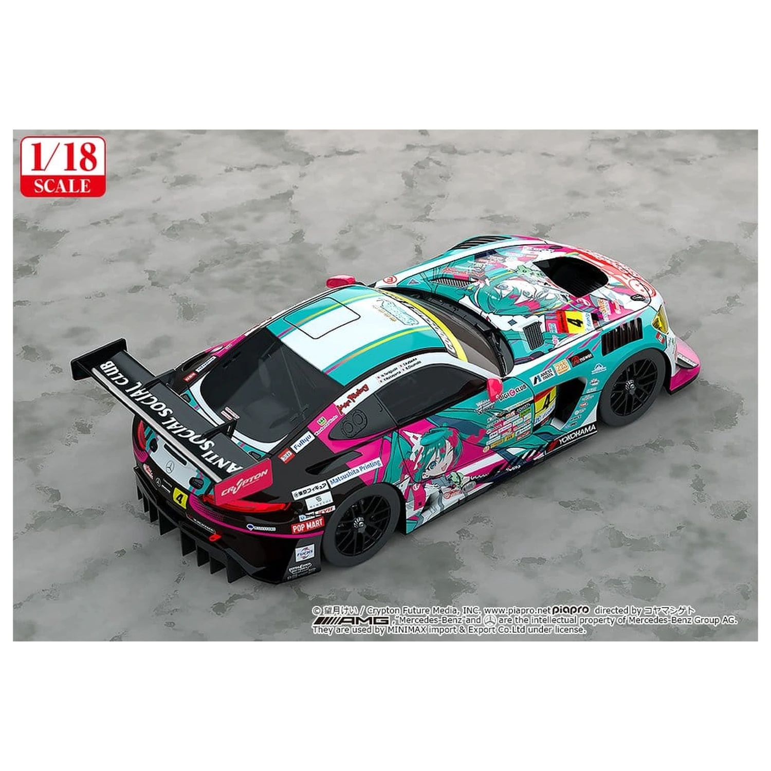 Hatsune Miku GT Project Vozilo 1/18 Good Smile Hatsune Miku AMG 2025 Season Opening Ver. 26 cm fotografija proizvoda