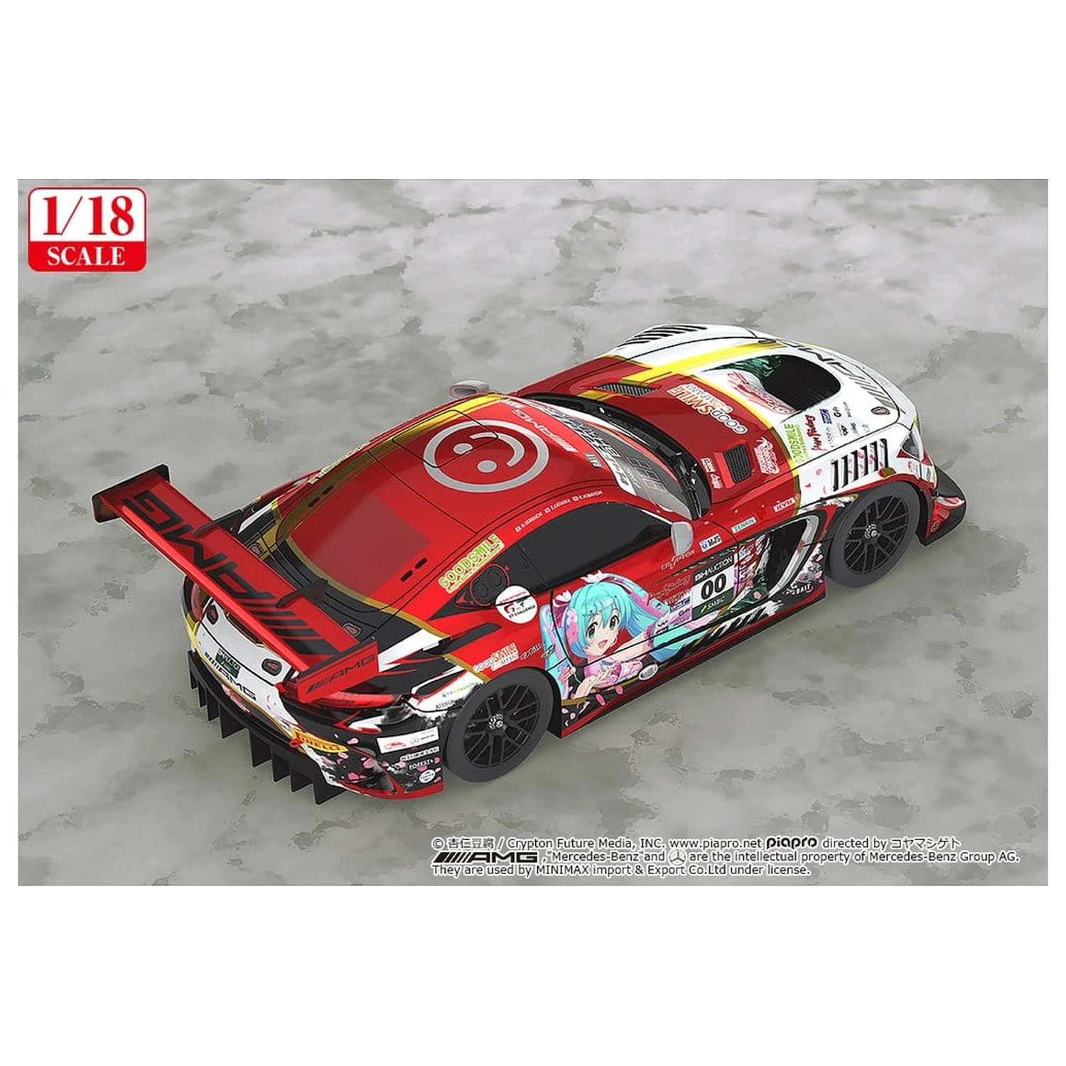 Hatsune Miku GT Project Vozilo 1/18 Mercedes-AMG Team GOOD SMILE 2019 SUZUKA 10HOURS Ver. 26 cm fotografija proizvoda