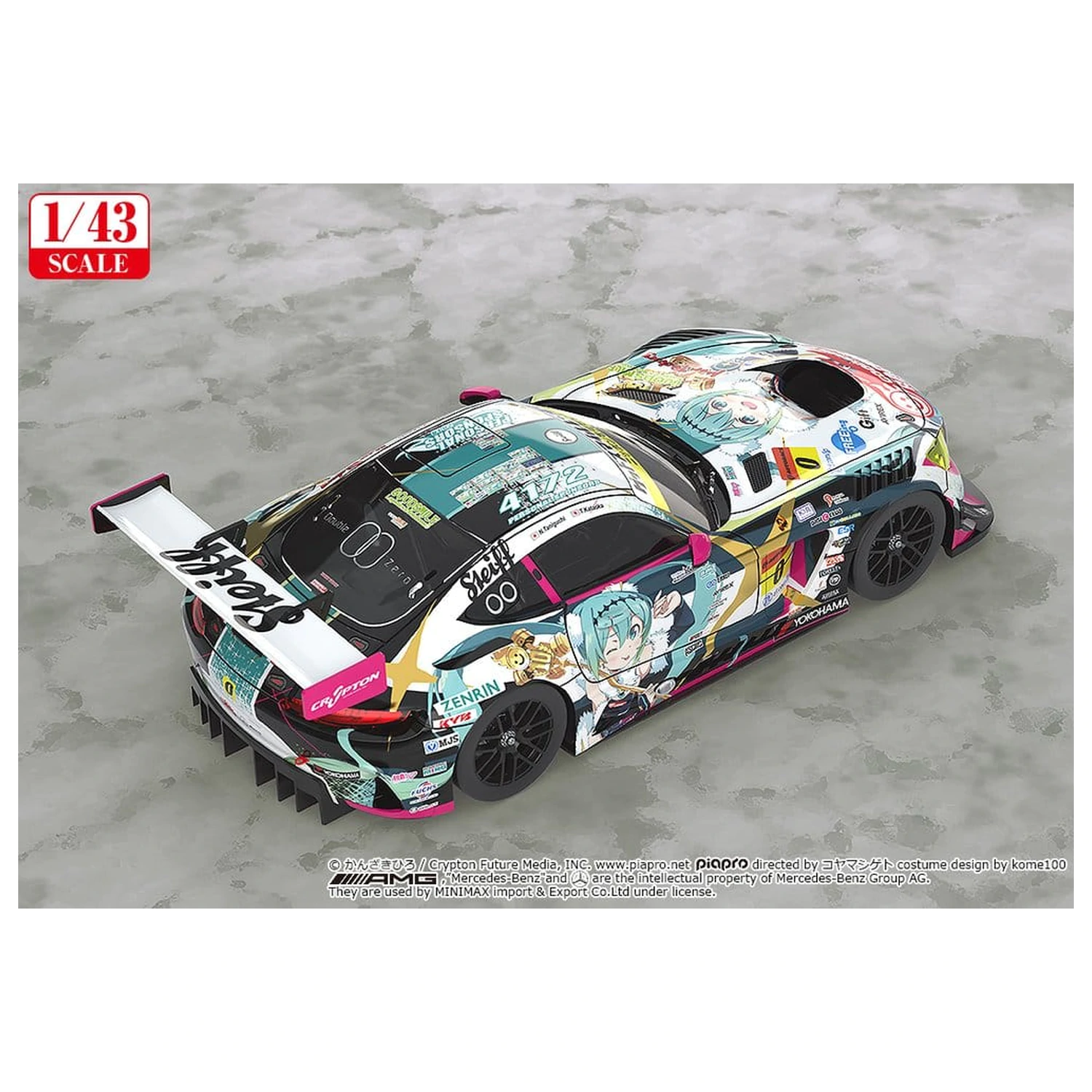 Hatsune Miku GT Project Vozilo 1/43 Good Smile Hatsune Miku AMG 2018 Final Race Ver. 11 cm fotografija proizvoda