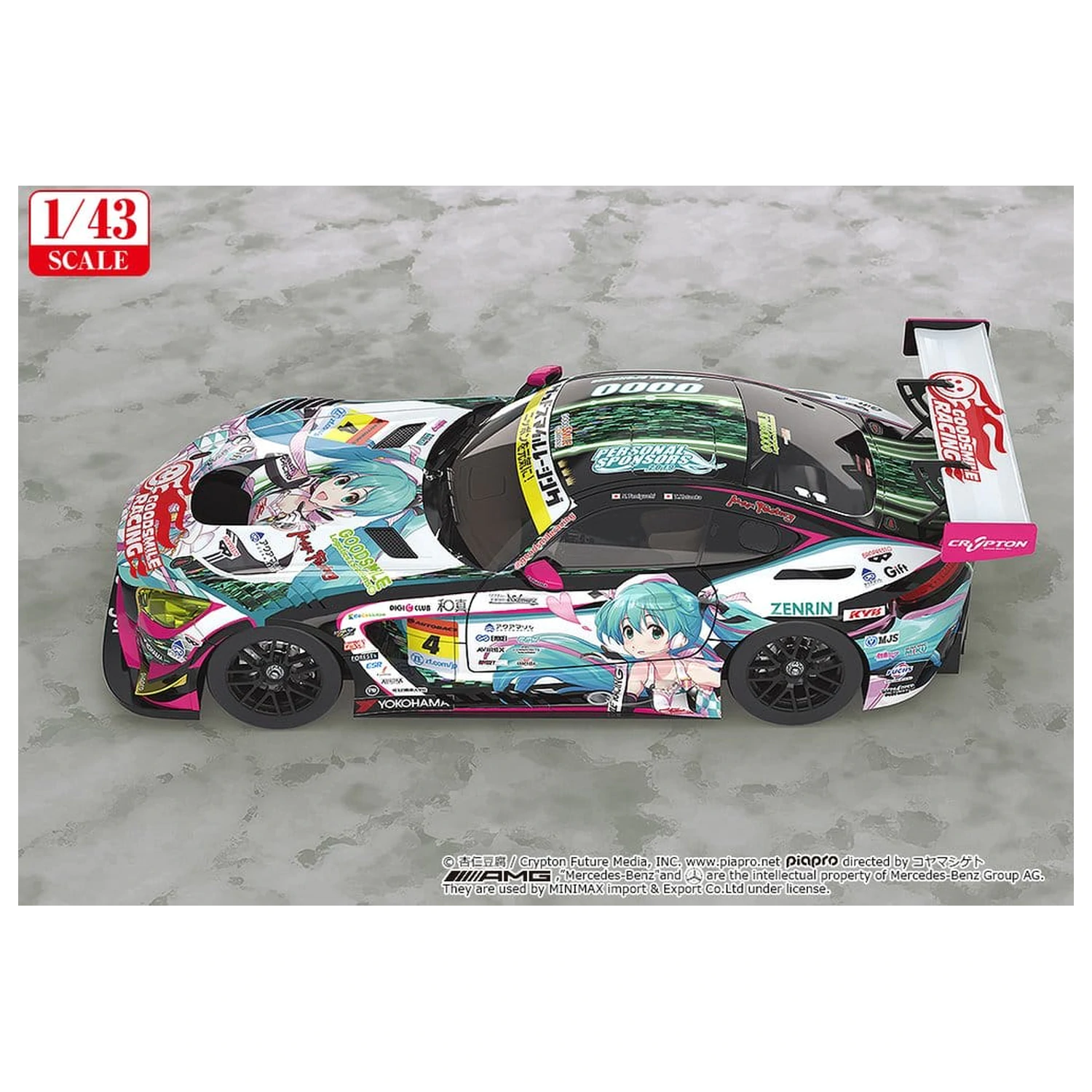 Hatsune Miku GT Project Vozilo 1/43 Good Smile Hatsune Miku AMG 2019 Ver. 11 cm fotografija proizvoda