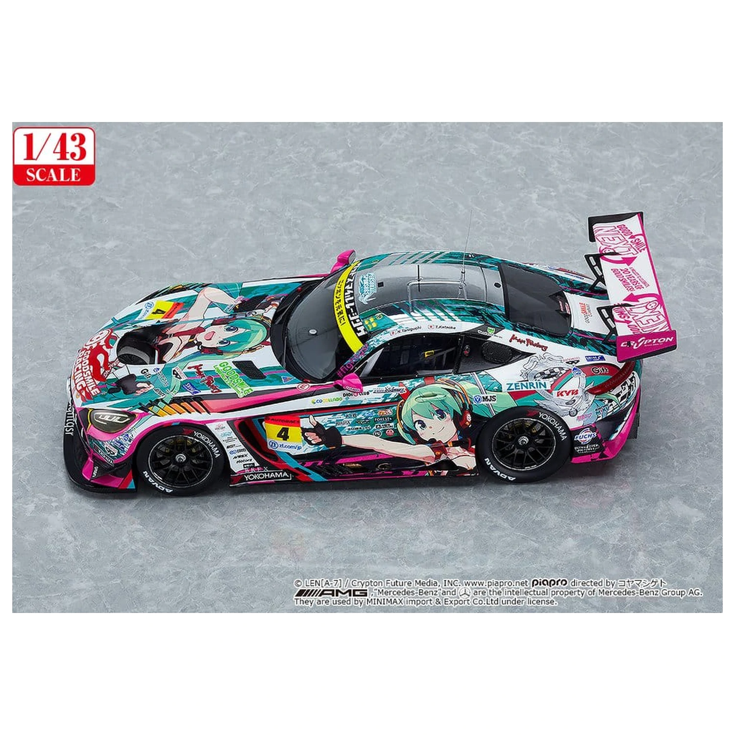 Hatsune Miku GT Project Vozilo 1/43 Good Smile Hatsune Miku AMG 2020 SUPER GT Okayama Test Ver. 11 cm fotografija proizvoda