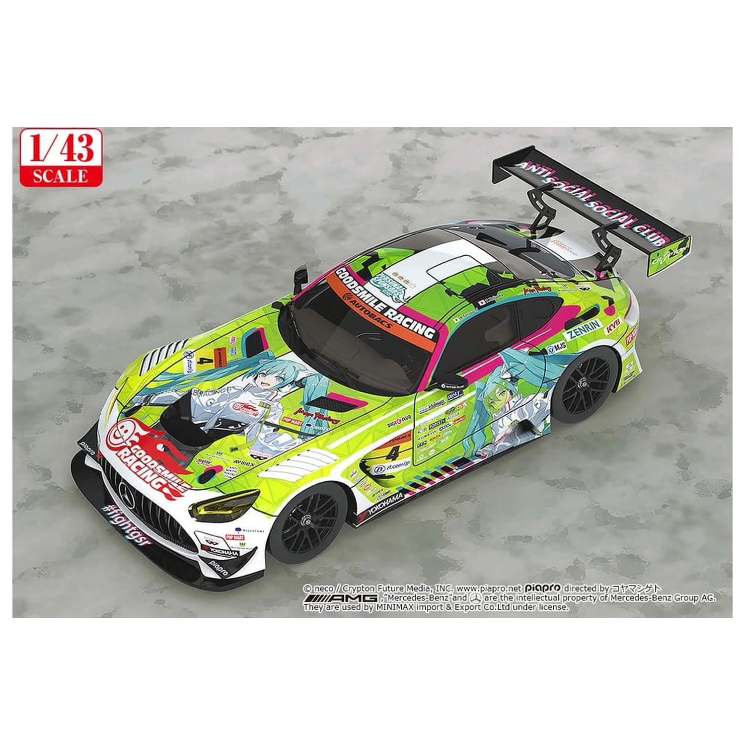Hatsune Miku GT Project Vozilo 1/43 Good Smile Hatsune Miku AMG 2022 Season Opening Ver. 11 cm fotografija proizvoda
