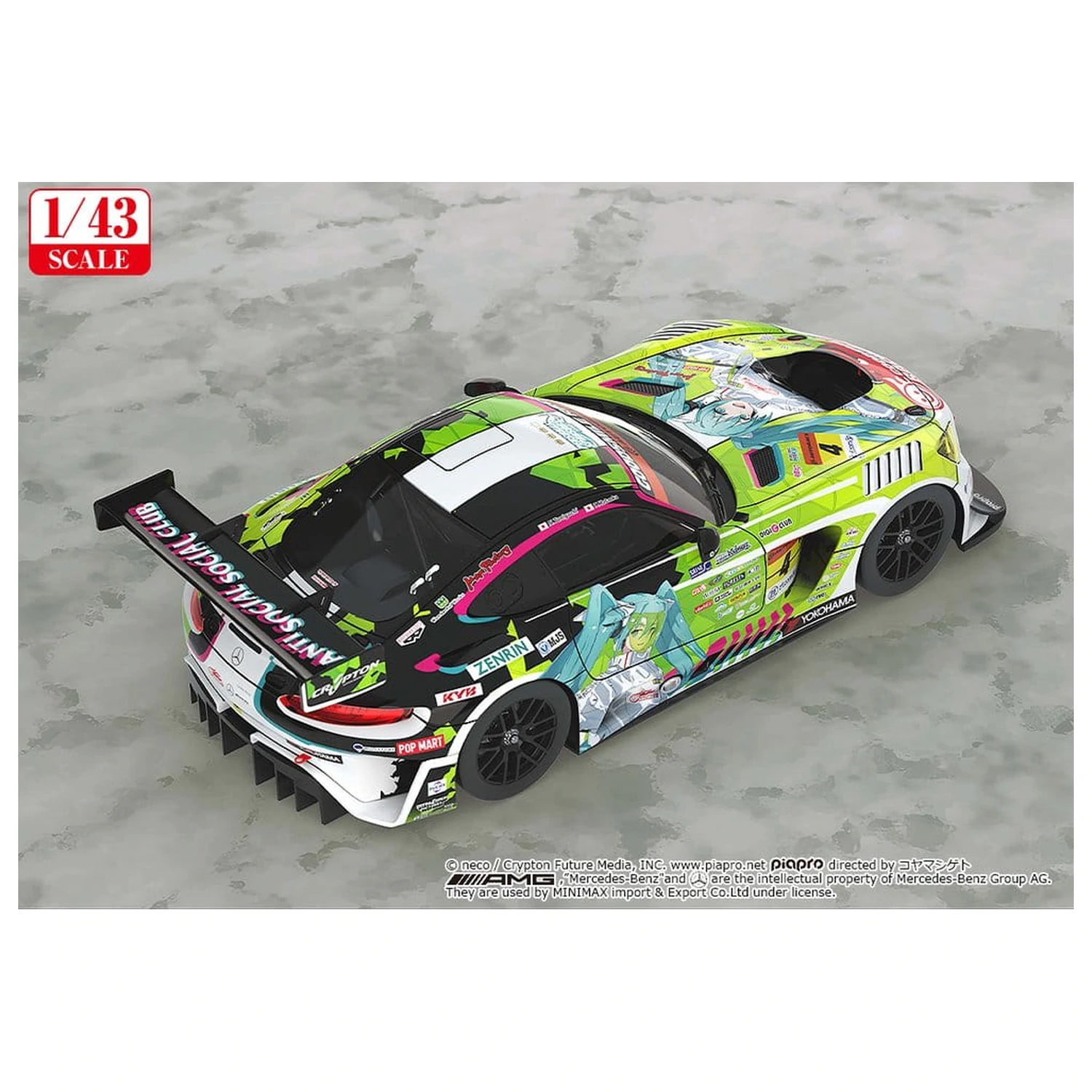Hatsune Miku GT Project Vozilo 1/43 Good Smile Hatsune Miku AMG 2022 Season Opening Ver. 11 cm fotografija proizvoda