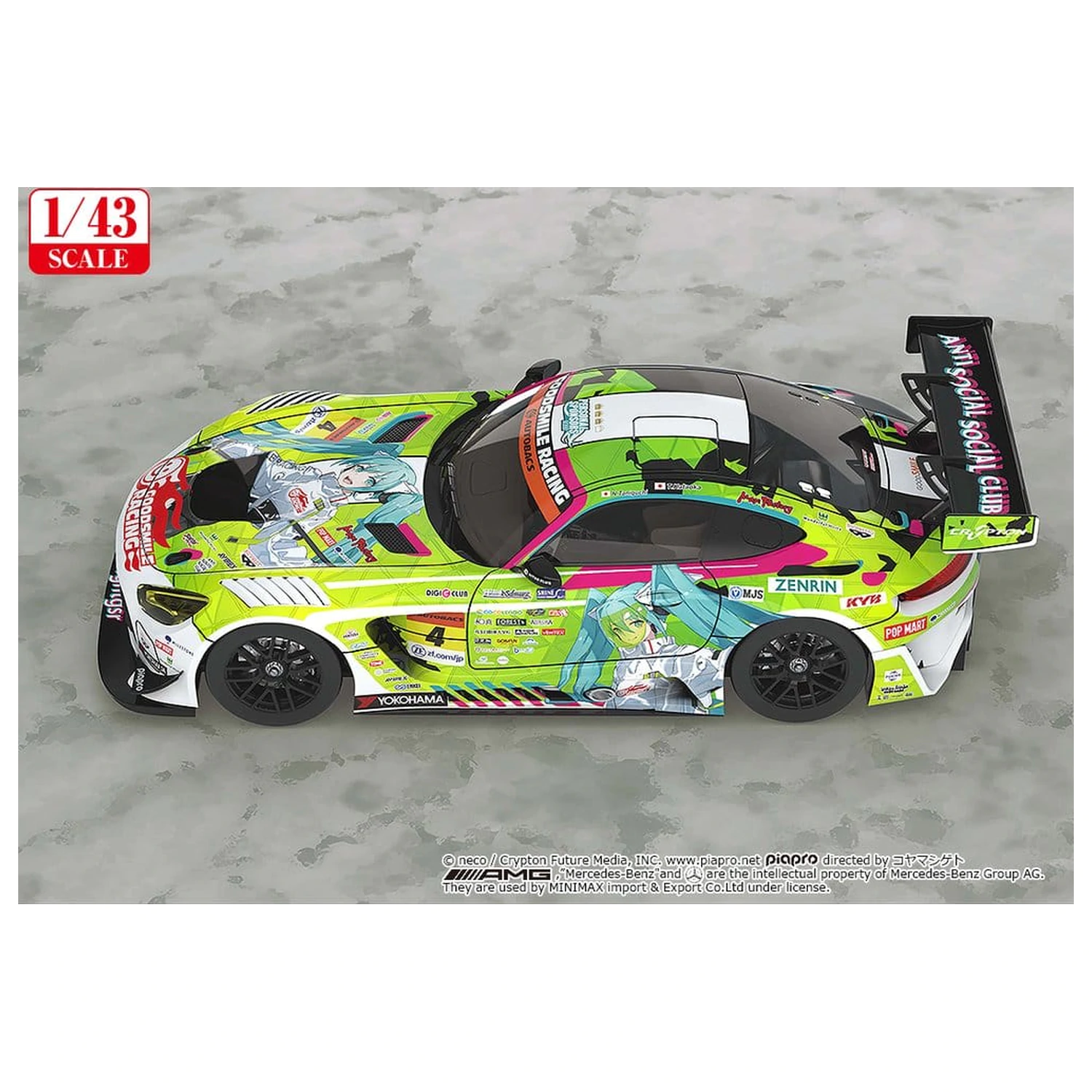 Hatsune Miku GT Project Vozilo 1/43 Good Smile Hatsune Miku AMG 2022 Season Opening Ver. 11 cm fotografija proizvoda