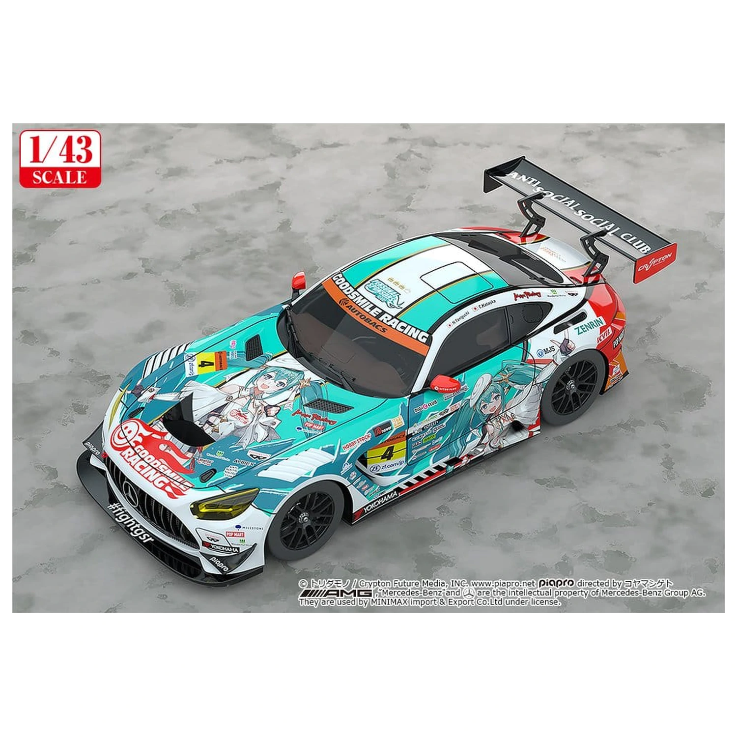 Hatsune Miku GT Project Vozilo 1/43 Good Smile Hatsune Miku AMG 2023 Season Opening Ver. 11 cm fotografija proizvoda
