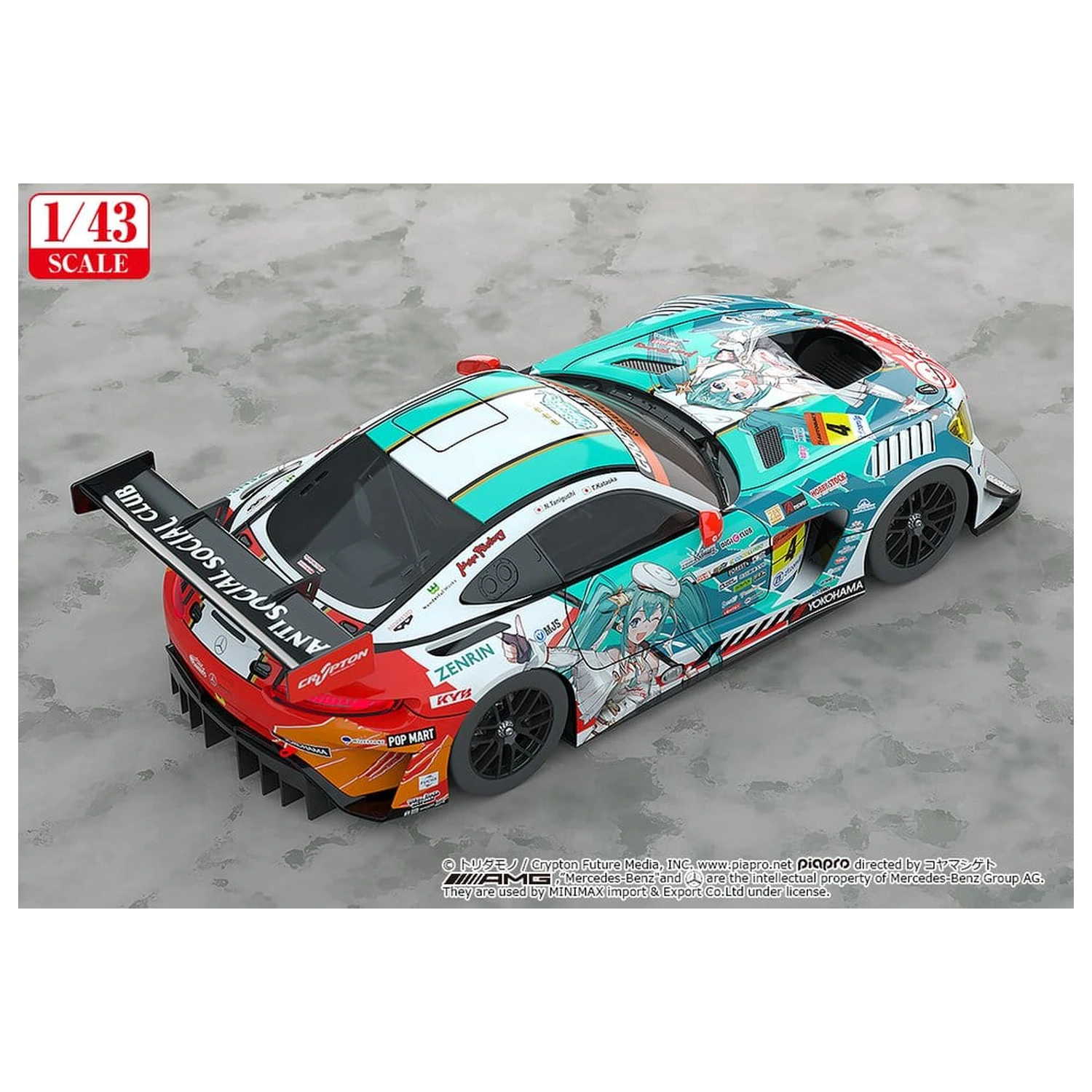 Hatsune Miku GT Project Vozilo 1/43 Good Smile Hatsune Miku AMG 2023 Season Opening Ver. 11 cm fotografija proizvoda