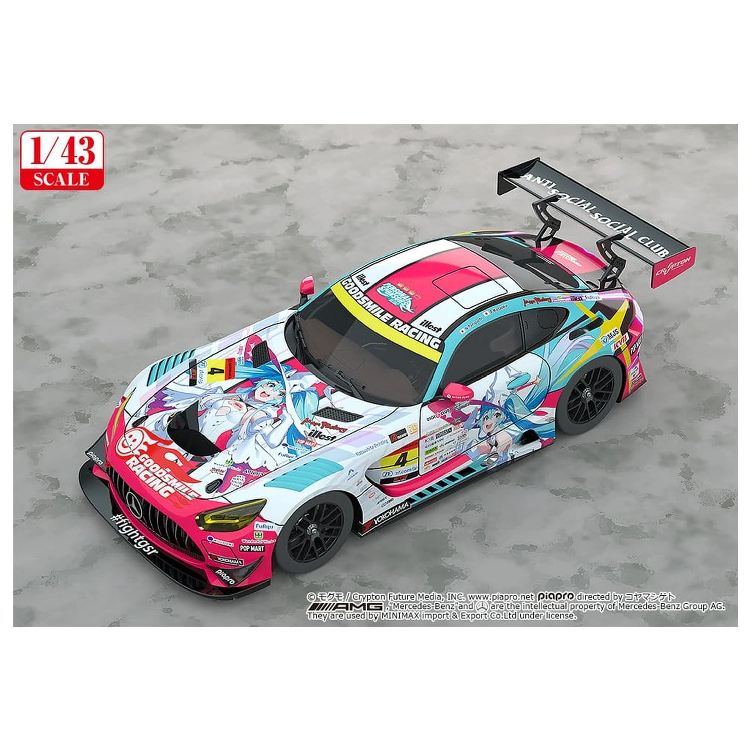 Hatsune Miku GT Project Vozilo 1/43 Good Smile Hatsune Miku AMG 2024 Season Opening Ver. 11 cm fotografija proizvoda