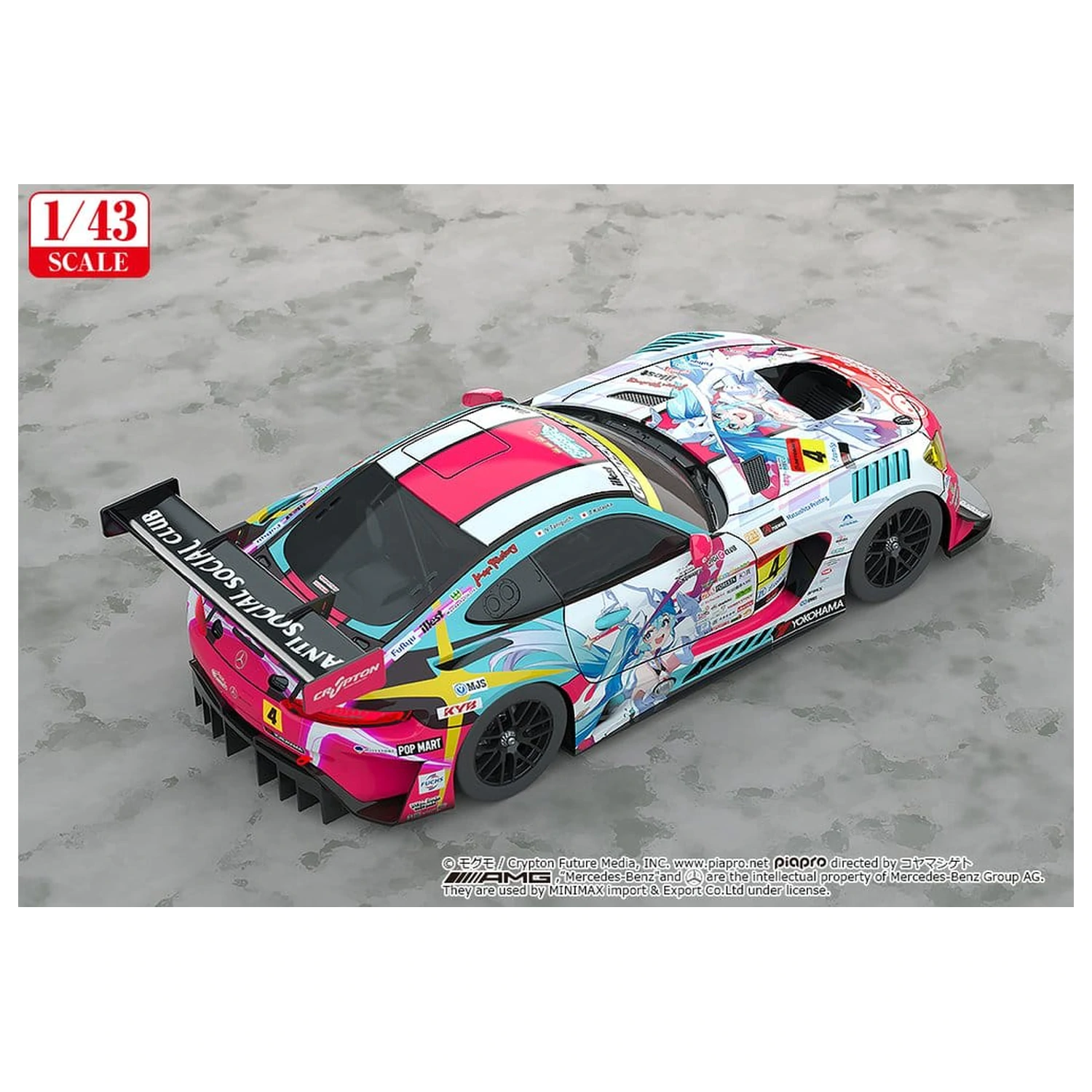 Hatsune Miku GT Project Vozilo 1/43 Good Smile Hatsune Miku AMG 2024 Season Opening Ver. 11 cm fotografija proizvoda