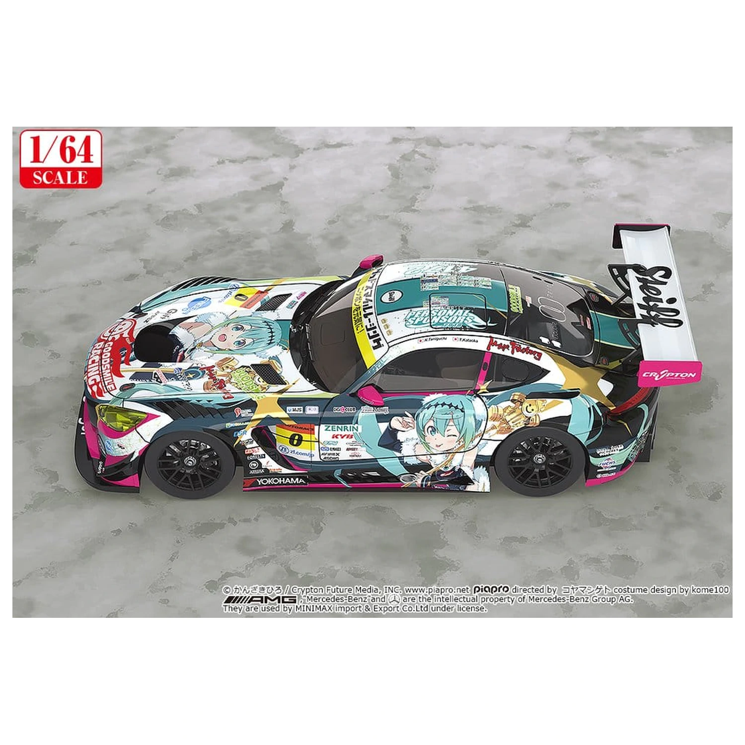 Hatsune Miku GT Project Vozilo 1/64 Good Smile Hatsune Miku AMG 2018 SUPER GT Ver. 7 cm fotografija proizvoda