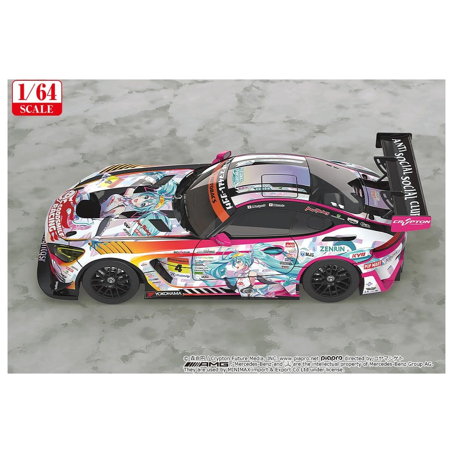 Hatsune Miku GT Project Vozilo 1/64 Hatsune Miku AMG 2021 SUPER GT Kolo 5 Ver. 7 cm fotografija proizvoda