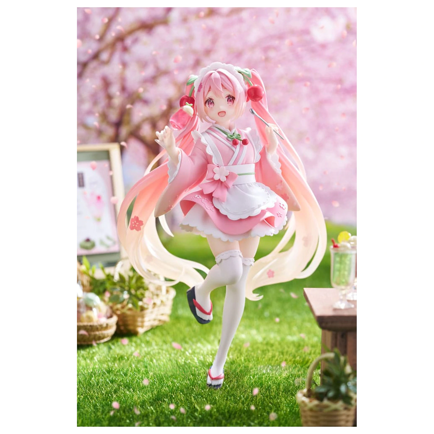 Hatsune Miku PVC Statua Newley Written Sakura Miku Japanese Cafe Ver. Reissue 18 cm fotografija proizvoda