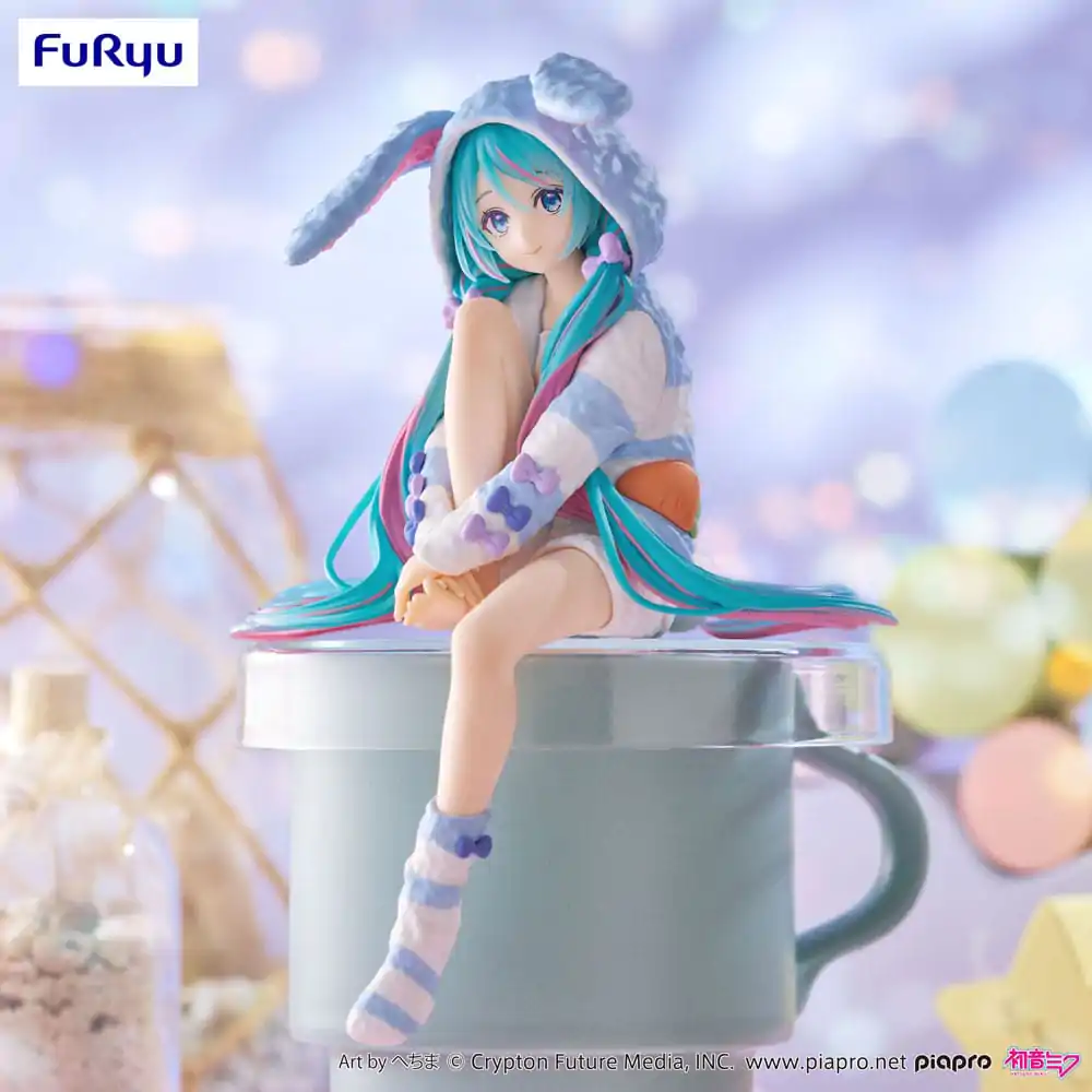 Hatsune Miku Noodle Stopper PVC Kip Hatsune Miku Rabbit Ear Hood Pajama Blue Color Ver. 14 cm fotografija proizvoda