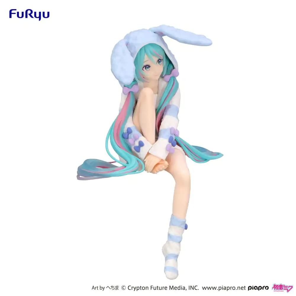 Hatsune Miku Noodle Stopper PVC Kip Hatsune Miku Rabbit Ear Hood Pajama Blue Color Ver. 14 cm fotografija proizvoda