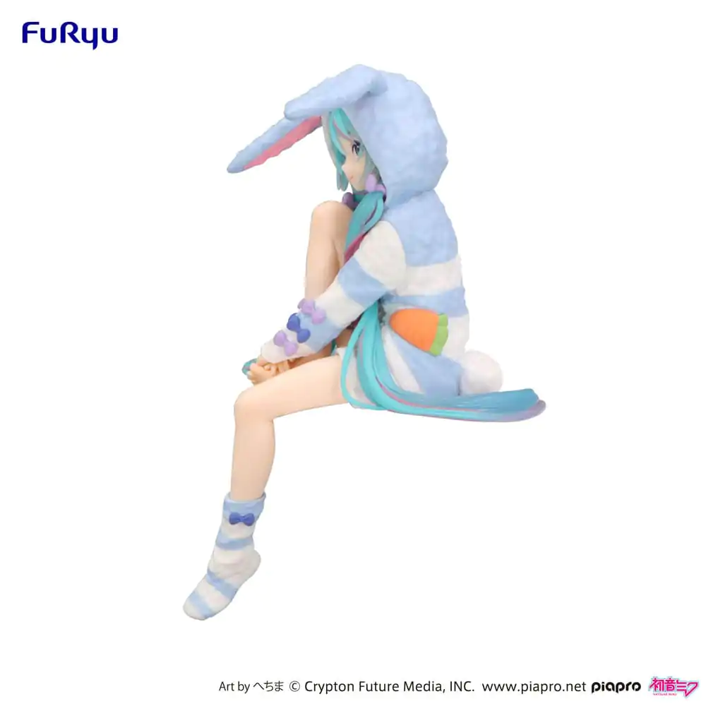 Hatsune Miku Noodle Stopper PVC Kip Hatsune Miku Rabbit Ear Hood Pajama Blue Color Ver. 14 cm fotografija proizvoda