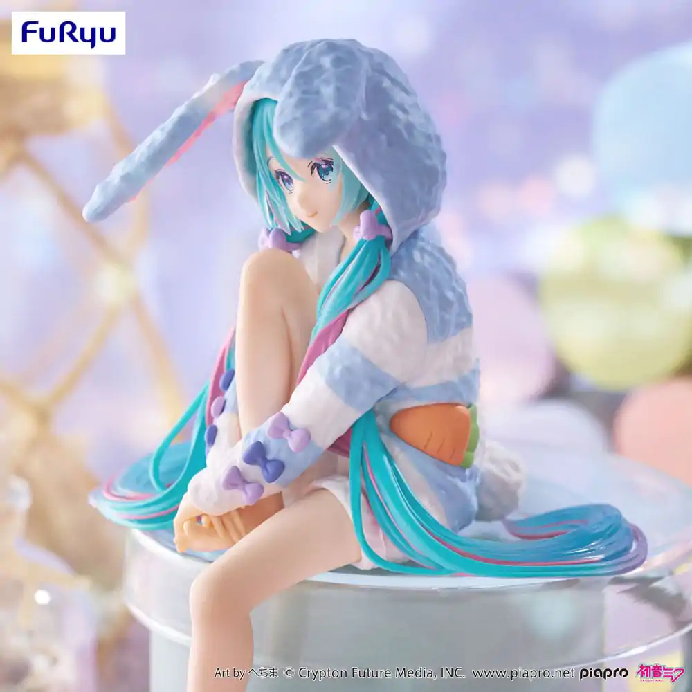 Hatsune Miku Noodle Stopper PVC Kip Hatsune Miku Rabbit Ear Hood Pajama Blue Color Ver. 14 cm fotografija proizvoda