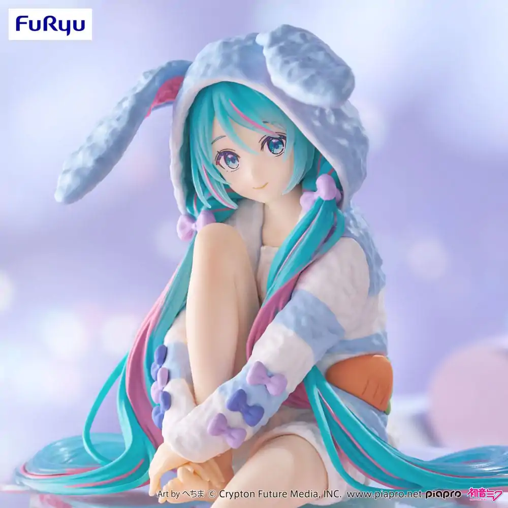 Hatsune Miku Noodle Stopper PVC Kip Hatsune Miku Rabbit Ear Hood Pajama Blue Color Ver. 14 cm fotografija proizvoda