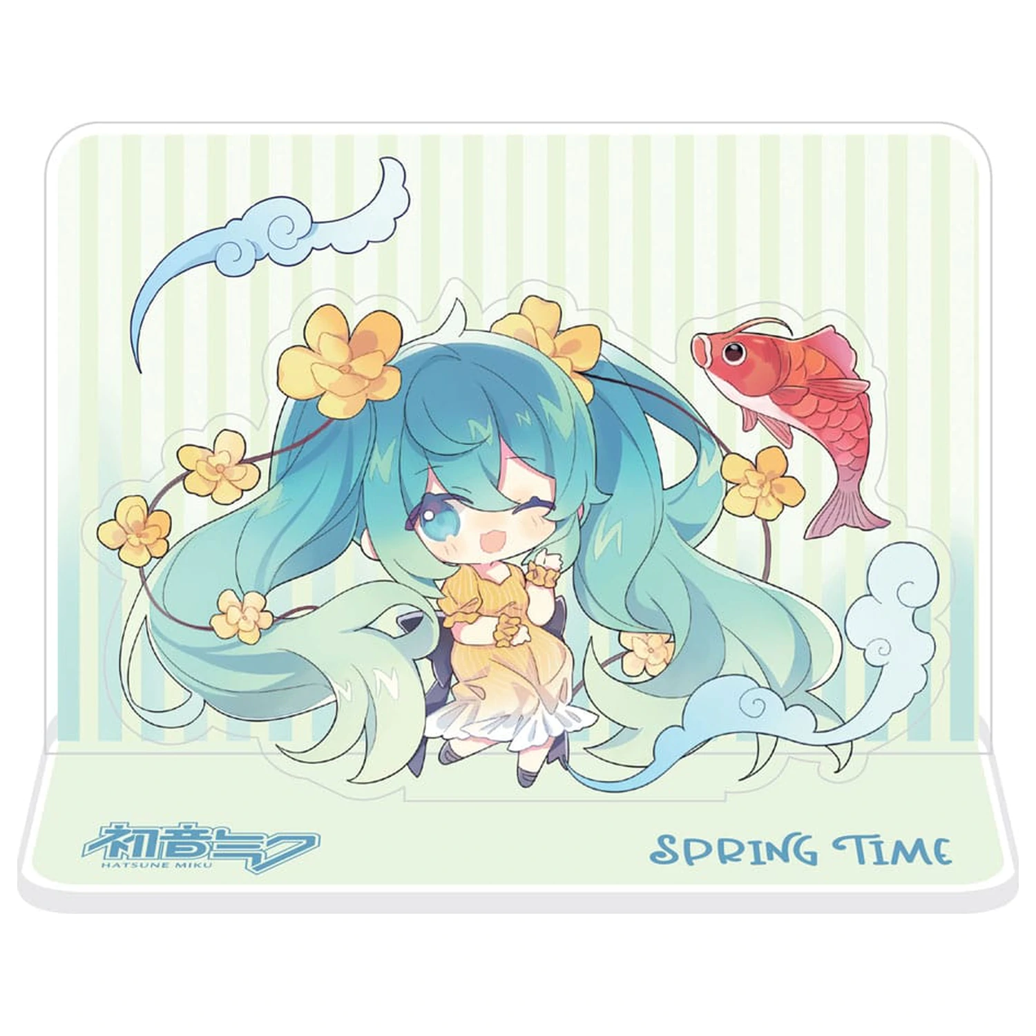 Hatsune Miku Akrilna figurica Standee Hatsune Miku Spring Time Chibi Miku with Koi 11 cm fotografija proizvoda